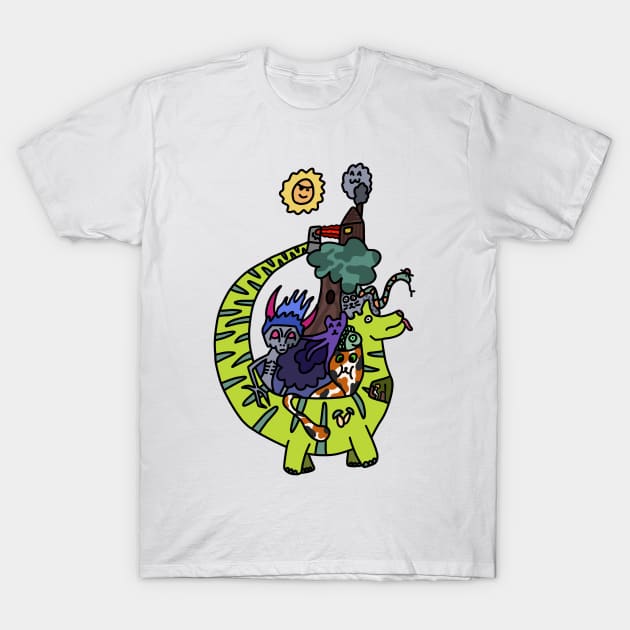 Big Green Robo Dino and more T-Shirt by The Mighty Shop of Mif